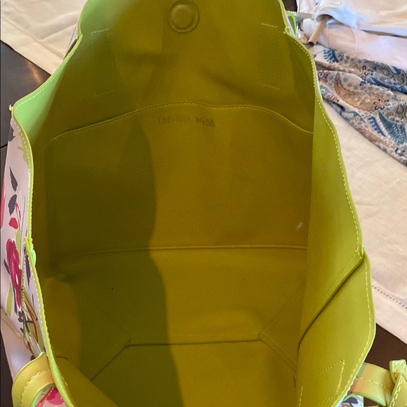 Floral Tote Bag with Green Accents - Picture 2 of 3